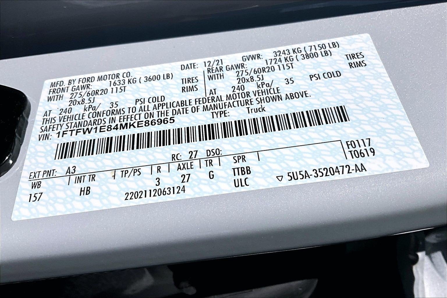 2021 Ford F-150 4WD