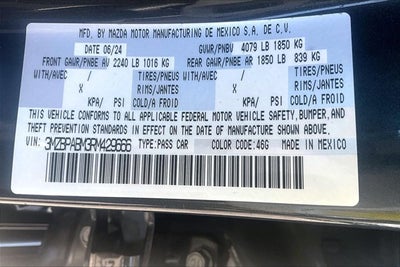 2024 Mazda Mazda3 Sedan 2.5 S Select Sport