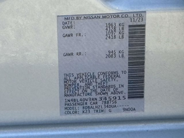 2024 Nissan Altima 2.5 SV