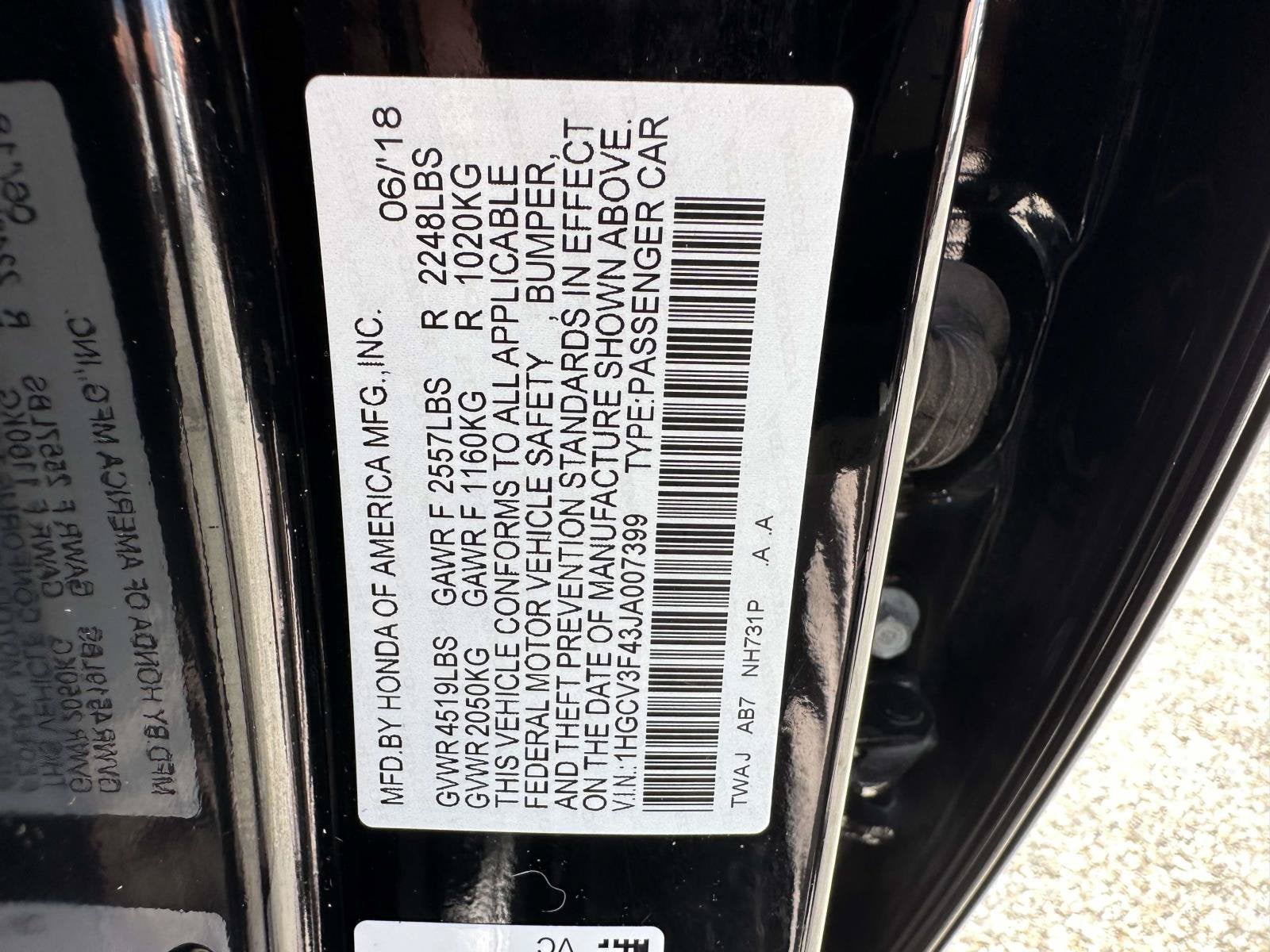 2018 Honda Accord Hybrid EX