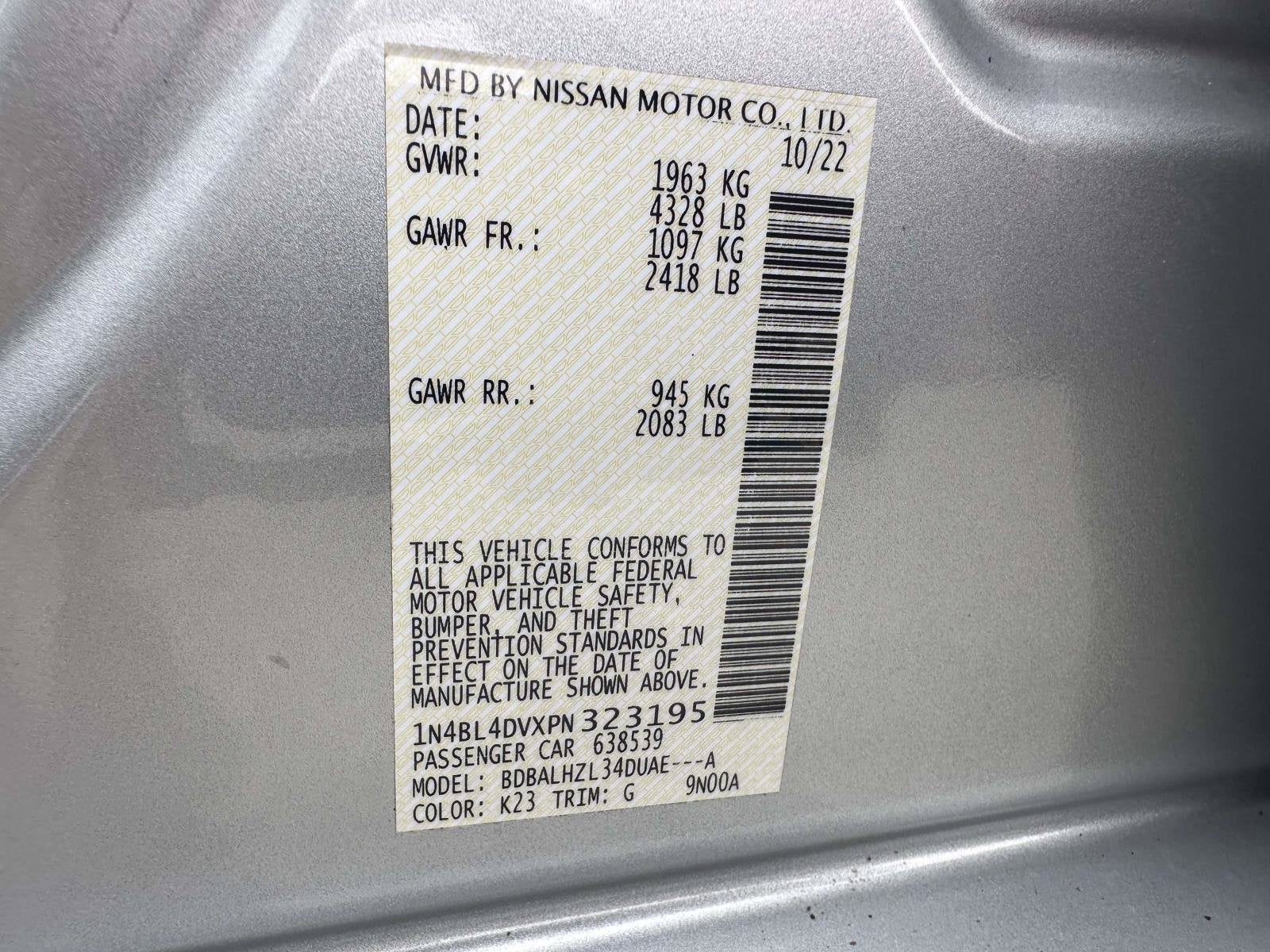 2023 Nissan Altima 2.5 SV