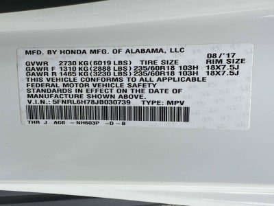 2018 Honda Odyssey EX-L